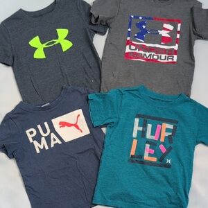 Under Armour Play Clothes Bundle Kids T-Shirt - Gray with Neon Yellow Logo